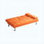Canapé-lit convertible | Canapé-lit pliant double en cuir orange 67 po avec table basse 67 pouces