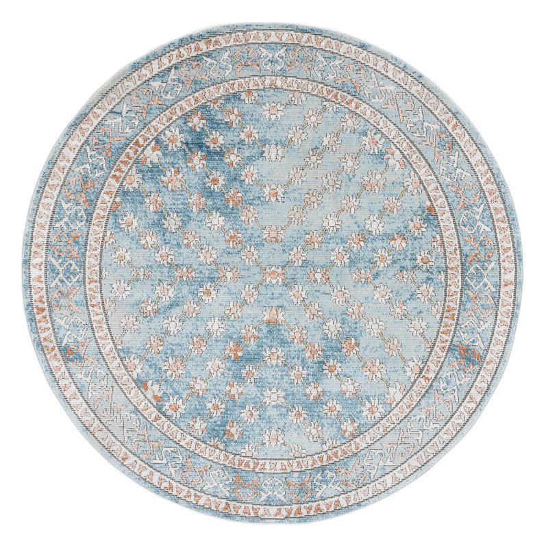 Quinter Performance Oriental Rug, Round 6'7"
