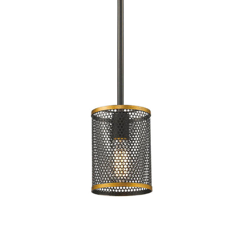 1-Light Black Mesh Iron Single Pendant 