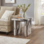 Table de bout ronde rectangulaire en faux marbre Roundhill Furniture Cavira