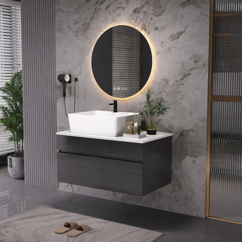 Petit meuble-lavabo flottant simple 31,5 pouces avec lavabo
