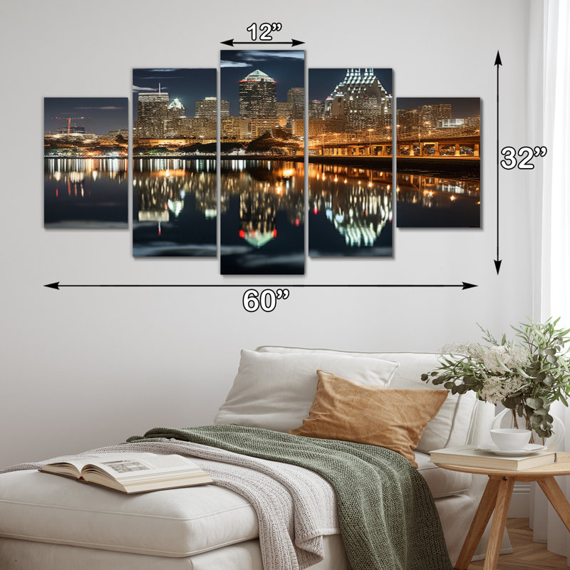«San Diego Beautiful Beach View Cityscape», reproduction d'art nautique et plage - 5 panneaux
