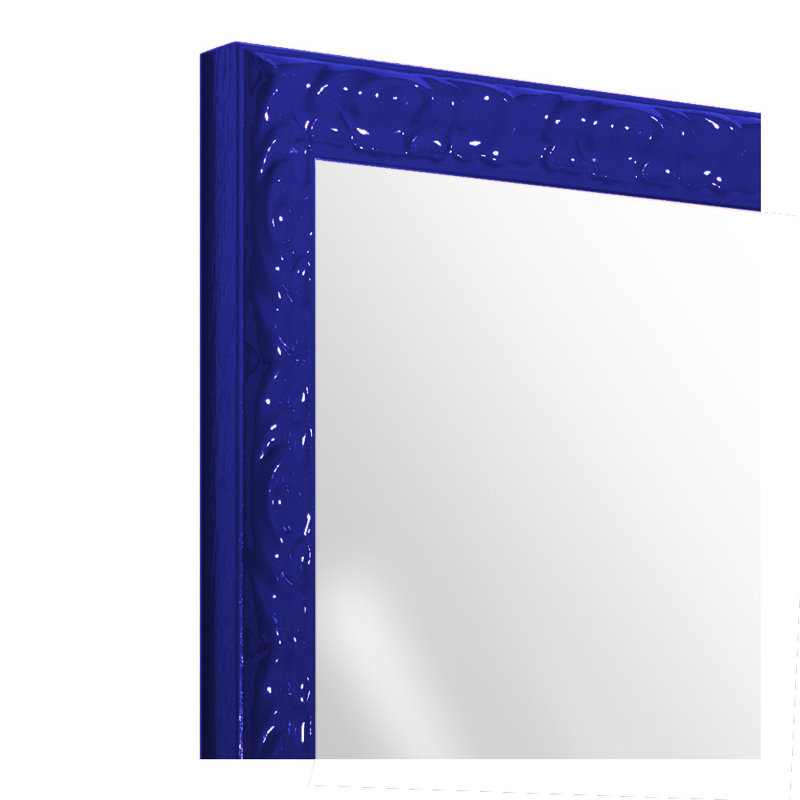 Gilles Wood Flat Wall Mirror, Blue, 146cm H x 46cm W