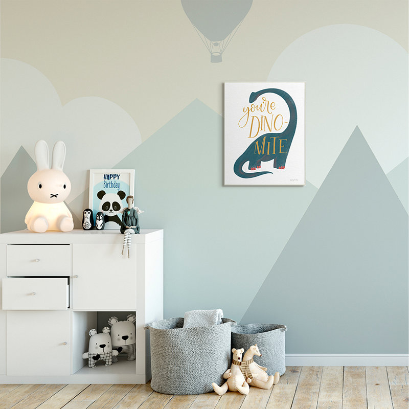 «You Are Dino-Mite» par Becky Thorns - impression d'art graphique, H 19 po x l 13 po x P 0,5 po, Plaque murale