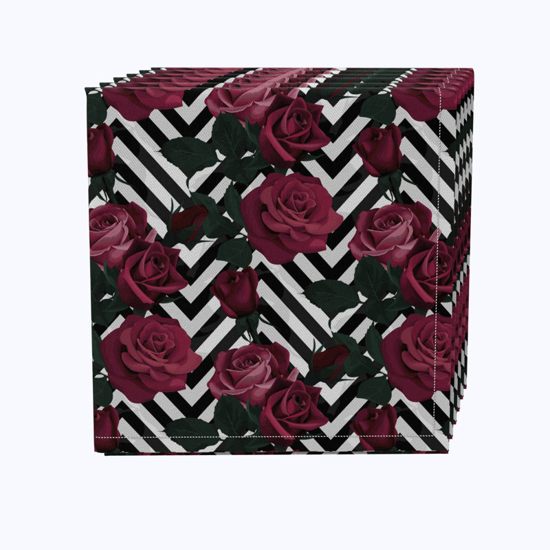 Cotton Twill Floral Square Napkin