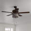 Ventilateur de plafond 52 po à 5 pales en cristal avec chaîne de traction et ensemble d'éclairage inclus Geraghty