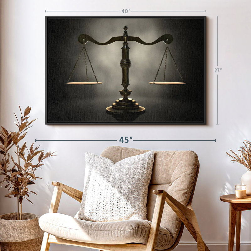 «Gold Scales Of Justice Wall Art», H 27 po x l 40 po