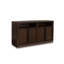 Buffet Dely, 4 portes d'armoire avec 2 tablettes ouvertes, brun foncé, 60 po
