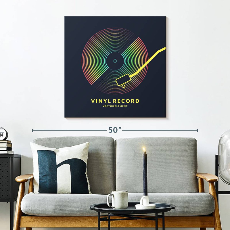 Abarca Rainbow Vinyl Record, 30" H x 30" W