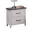 Bedroom Nightstand 1Pc, Solid Wooden Black Finish, Appliance Pull, 2-Drawers, Grey Top, Two Tone Finish, Bedside Table