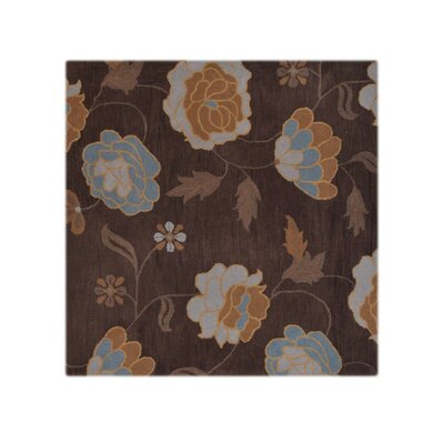 Cohocton HAND TUFTED WOOL ECO-FRIENDLY AREA RUGS, Brown Color, Floral Design -  Alcott HillÂ®, 5672E90267334B7994FA55E7983C3395