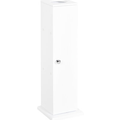 Small Bathroom Cabinet - White Corner Floor Toilet Paper Storage With Shelves Modern Contemporary Organizer Doors Space Efficient Design
