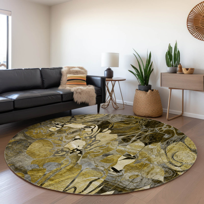  Altair Non-Slip Indoor/Outdoor Door Mat, Round 8'