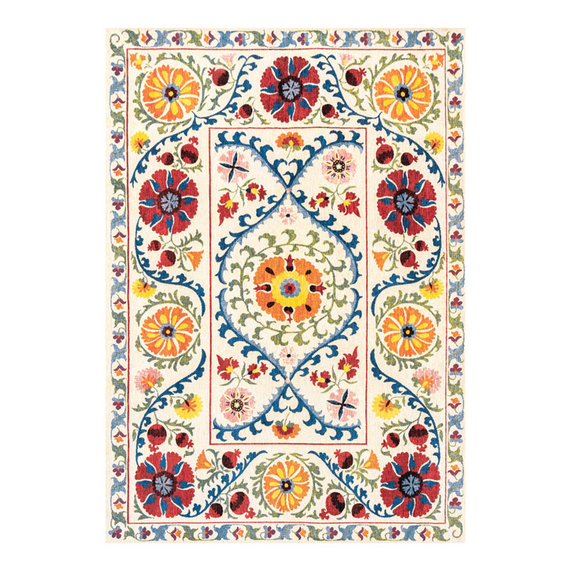 Suzani Flatweave Area Rug, Rectangle 140 x 200 cm