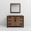 Rustique 48 po Meuble-lavabo large, 34 miroirs, entièrement assemblé, une armoire et six tiroirs pour espace avec miroir inclus