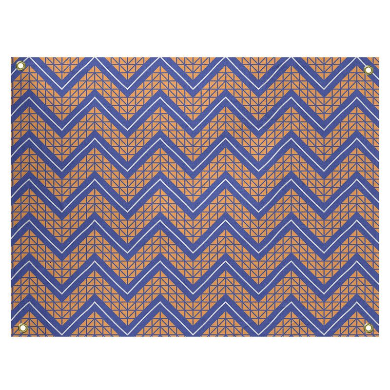 Tapisserie Stephenie, H 26 po x l 36 po, Bleu / Orange