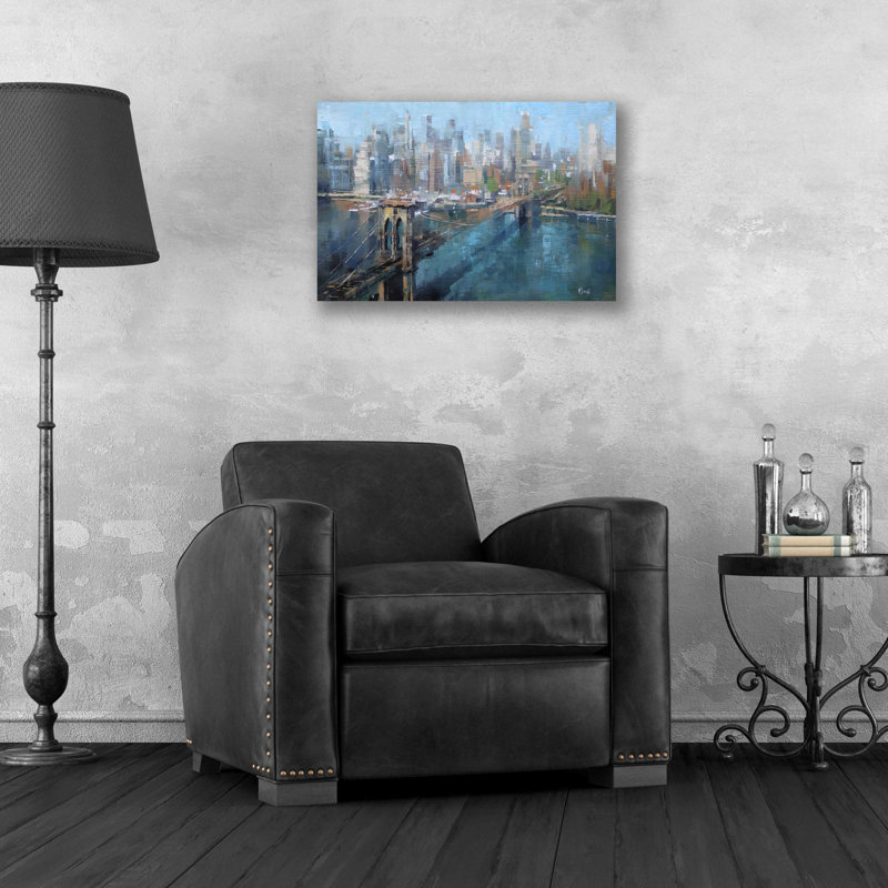 «Brooklyn Bridge» par Mark Lague, art mural en verre acrylique, H 16 po x l 24 po x P 0,2 po