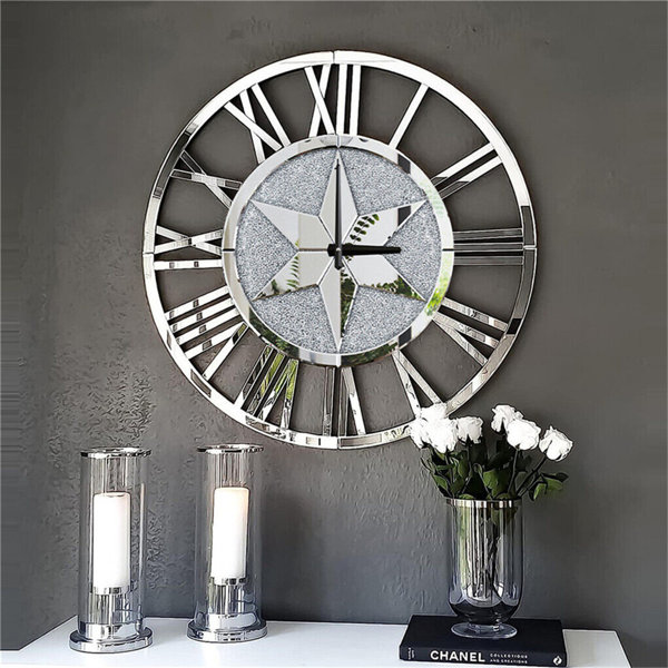 Oversized Mirrored Wall Clock