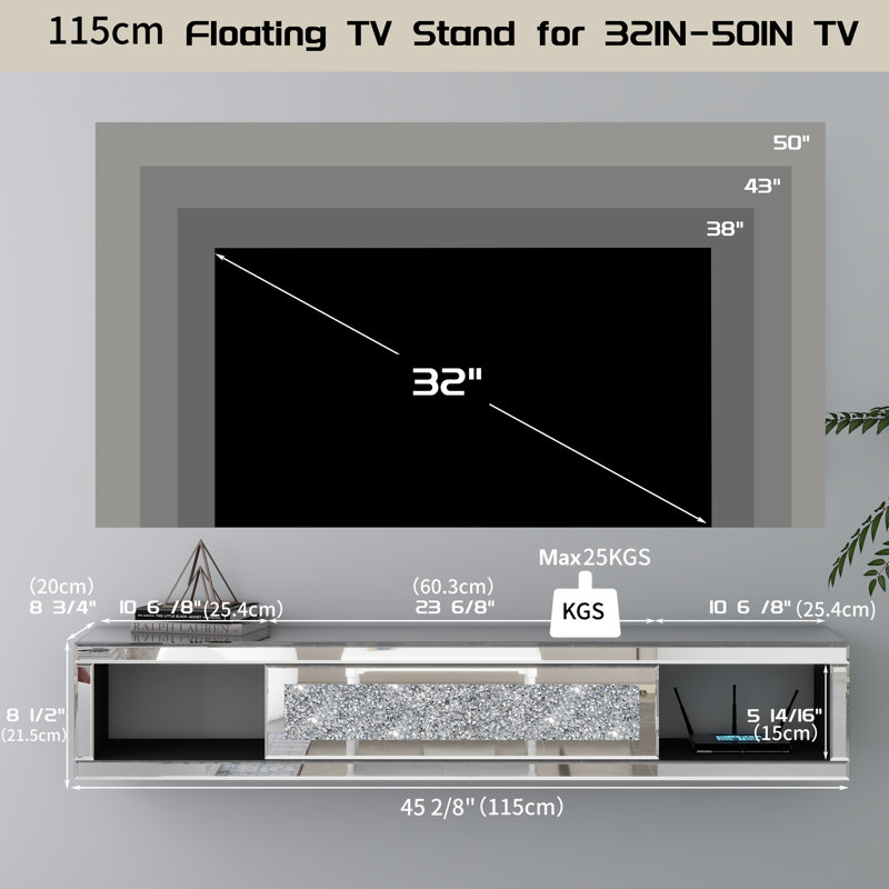 Amla Floating Wall Mounted TV Stand