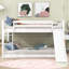 Lit double au-dessus d'un lit superposé, blanc - Structure solide et fiable au choix-669208465-669208464