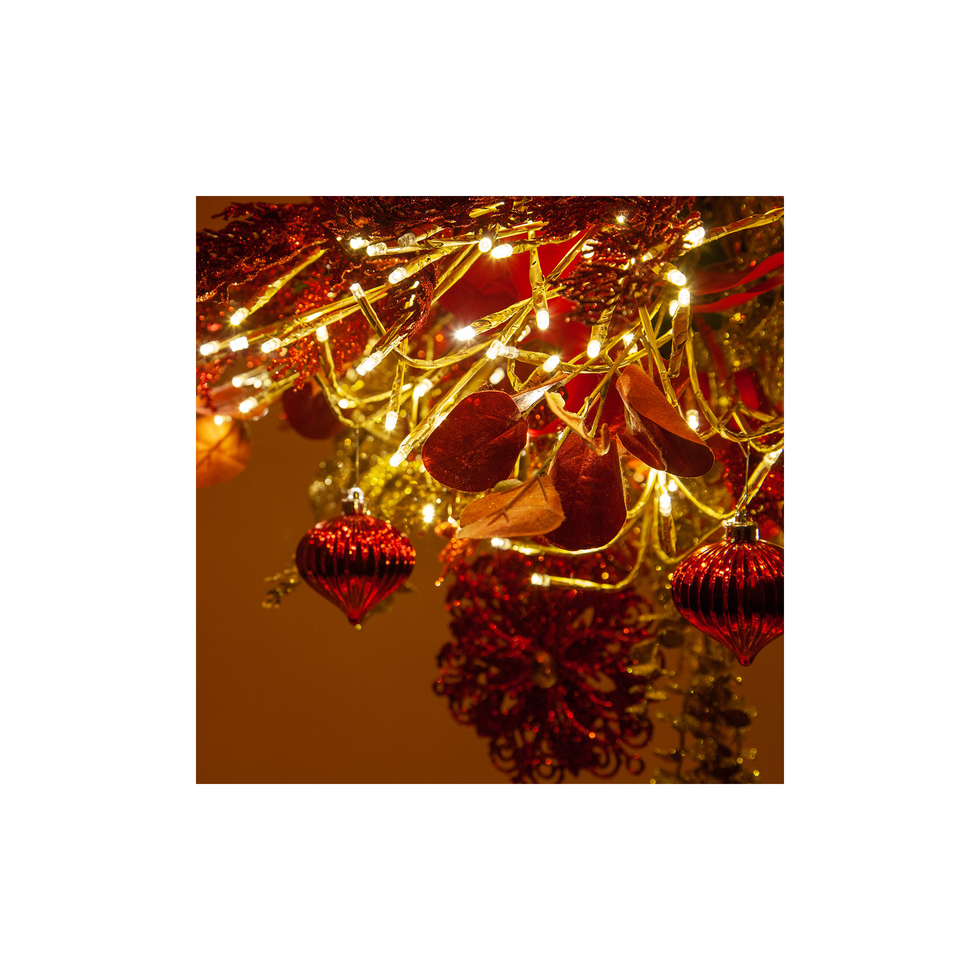 LED Twinkle Light Indoor/Outdoor Starburst Lighted Branch, 24", Gold/Warm White