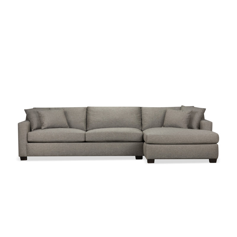 Canapé modulaire 2 pièces Rhodes, Orienté vers la droite, Tissage natté gris anthracite Drusky Sustain®