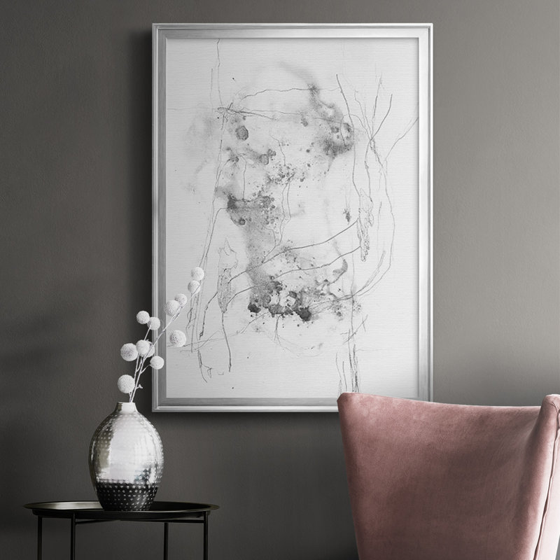 Graphite abstrait IV, reproduction encadrée de qualité supérieure, prête à être accrochée, H 30,5 po x l 22,5 po x P 1 po