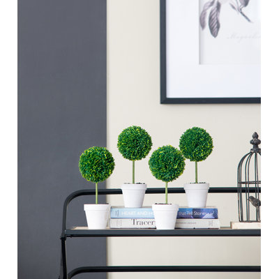 Artificial Boxwood Plant in Pot Set