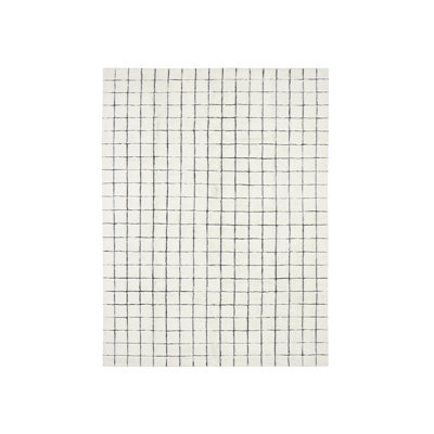 Mosaic Wool Geometric Area Rug in Beige