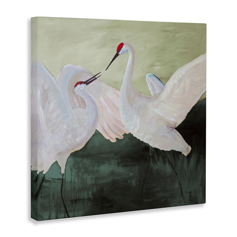 Toile grue blanche, conception par Robin Maria, H 30 po x l 30 po