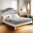Solid Wood Bed Frame with Upholstered Headboard, Modern Design, No Box Spring Needed-1108145648-1108145652