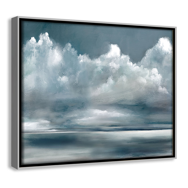 «Moody Seas» par Ruane Manning, Argent argent, H 9,5 po x l 11,5 po