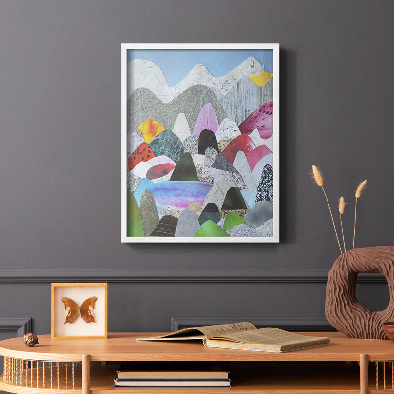 Utah Mountains Framed Print - Solid Wood, White Single Picture Framed, 14" H x 11" W