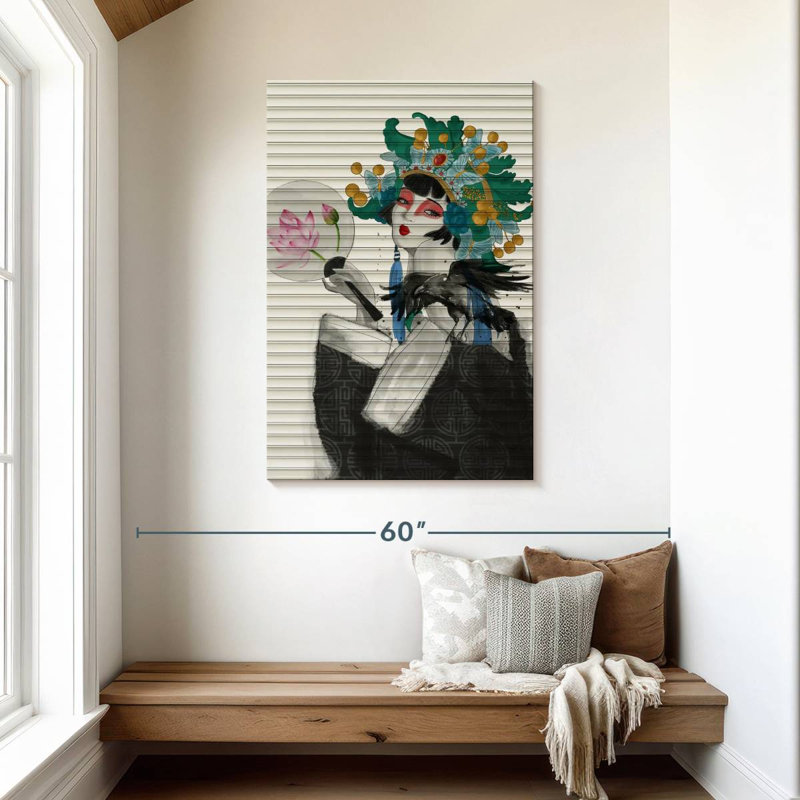 Portrait de femme japonaise Leisha, H 45 po x l 30 po