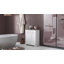 Armoire à linge avec 2 paniers amovibles, armoire à linge inclinable avec 2 tiroirs et 2 portes à panneaux, armoire de rangement pour salle de bain-136255980