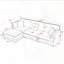 Canapé modulaire en L avec repose-pieds - Tissu convertible 4 places, serviette-510082305