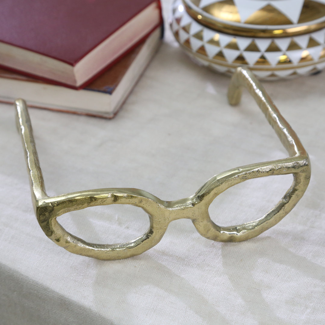 Glam Metal & Aluminum Sculptural Eyeglasses Decorative Accent Mercury Row® 
