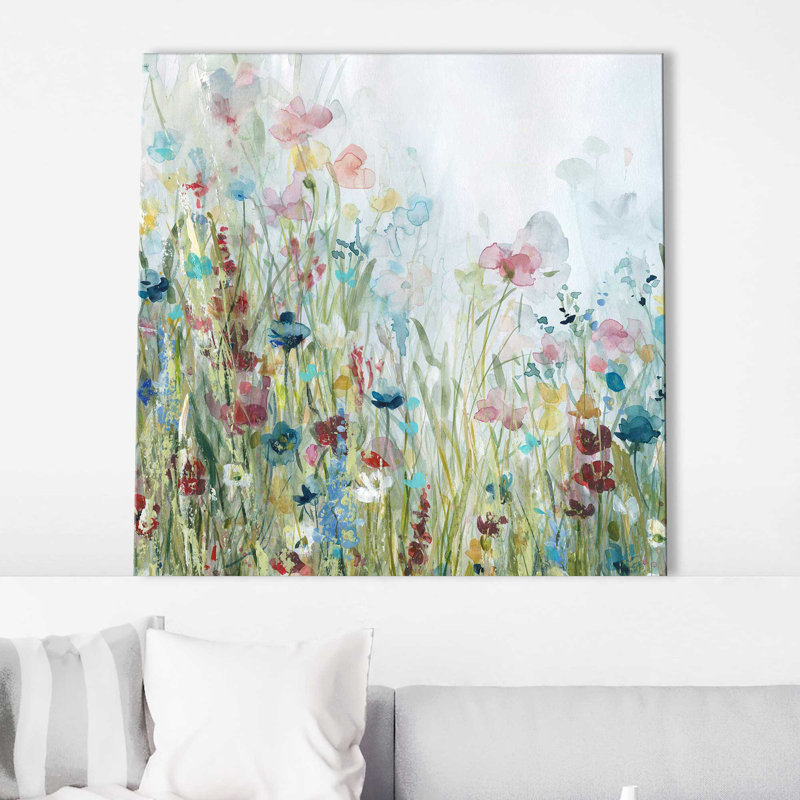 «Wildflower Meadow» par Carol Robinson - Peinture, Toile tendue, H 28 po x l 28 po x P 1,5 po