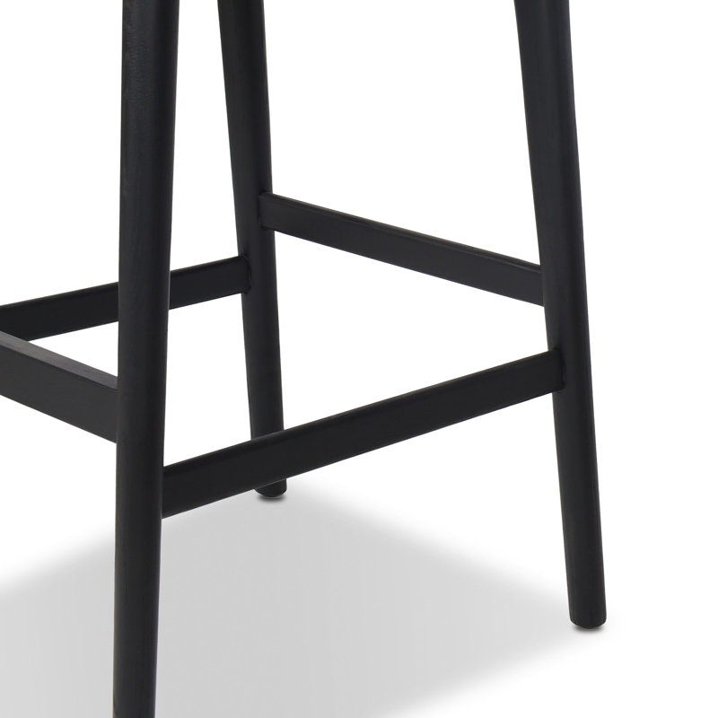 Rothler Stool-Alcala Wheat-Counter, Counter Stool (27” Seat Height), Essence Natural/Rayon/Viscose, Black Brushed Ash