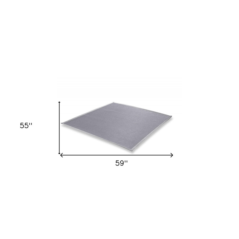Tapis carré gris clair Carpen, Rectangle 4 pi 11 po x 4 pi 7 po
