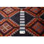 Tapis rouge foncé en laine noué à la main de conception unique 3 pi 3 po x 6 pi 6 po One Age of a Kind