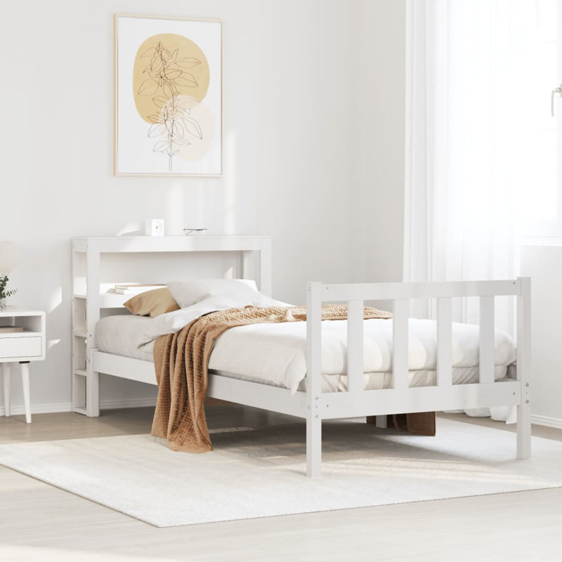 Bossier Solid Wood Storage Bed, Small Single (2'6), White