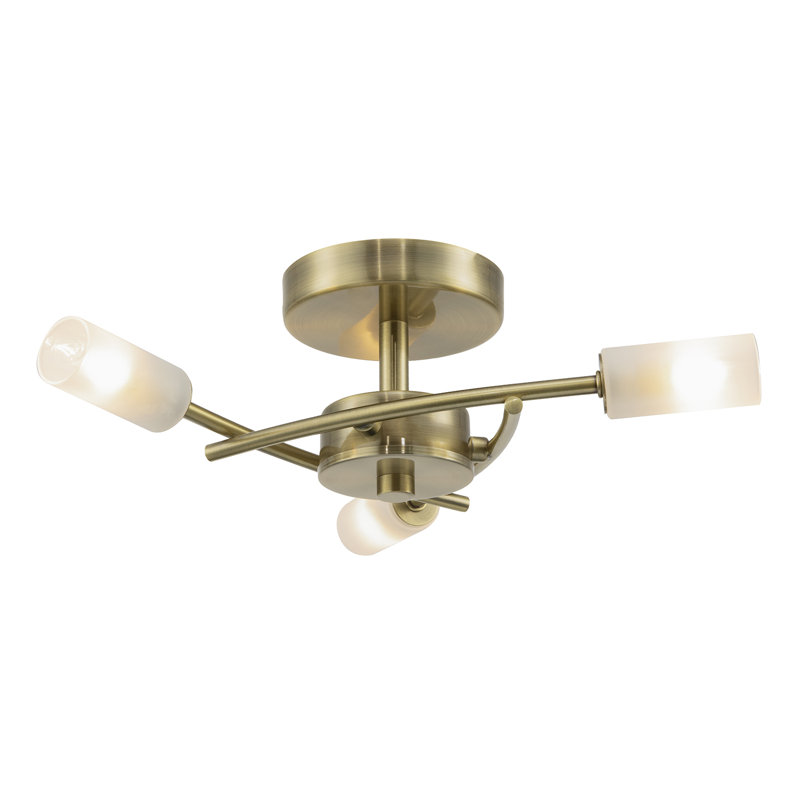 Semi Flush Mount, Antique Brass