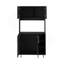 Armoire de cuisine double à quatre portes, trois tablettes, noir-1752948426