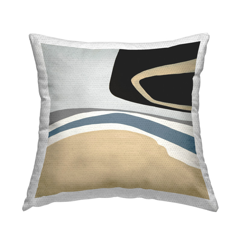 Coussin d'extérieur à imprimé géométrique beige par Ruth Fromstein