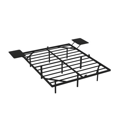 Queen Size Black Metal Bed Frame, Heavy Duty, Led , Quick & Easy Installation, No Noise Or Shaking, Bedside Boards, 800 - Pound Support, Steel Slats, Under Storage, For Bedroom And Beyond Simple