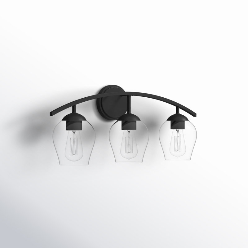 Layfield 3-Light Dimmable Vanity Light in Matte Black, Matte Black