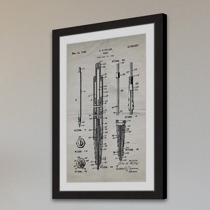 « crayon 1955 old paper » par steve king, reproduction d’art encadrée, H 36 po x l 24 po x P 1,5 po