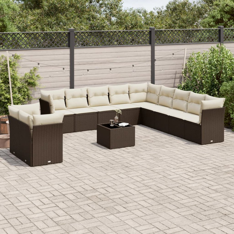 Vidaxl Garden Sofa Set PE Rattan Large Modular Garden Sofa Set