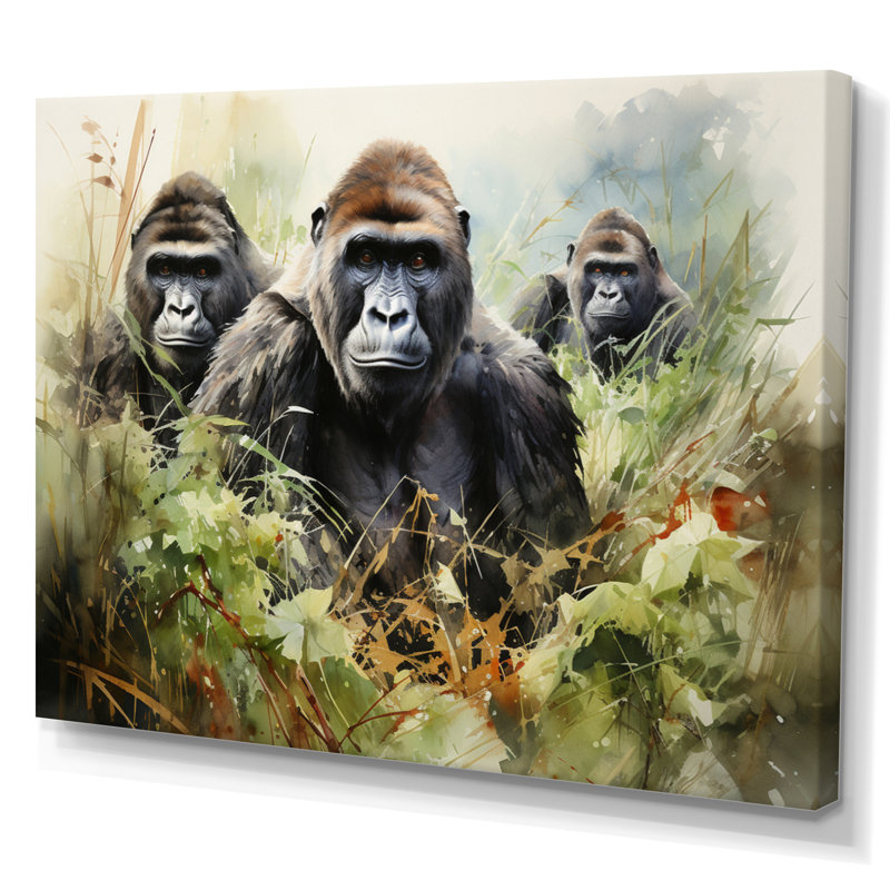Reproduction d'art mural Bwindi Gorilla In Forest, Toile tendue, H 16 po x l 32 po x P 1 po